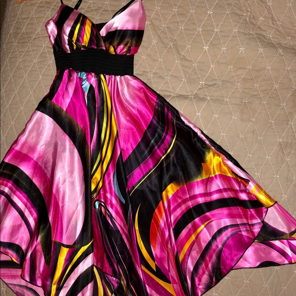 Pink Chiffon High Low Dress